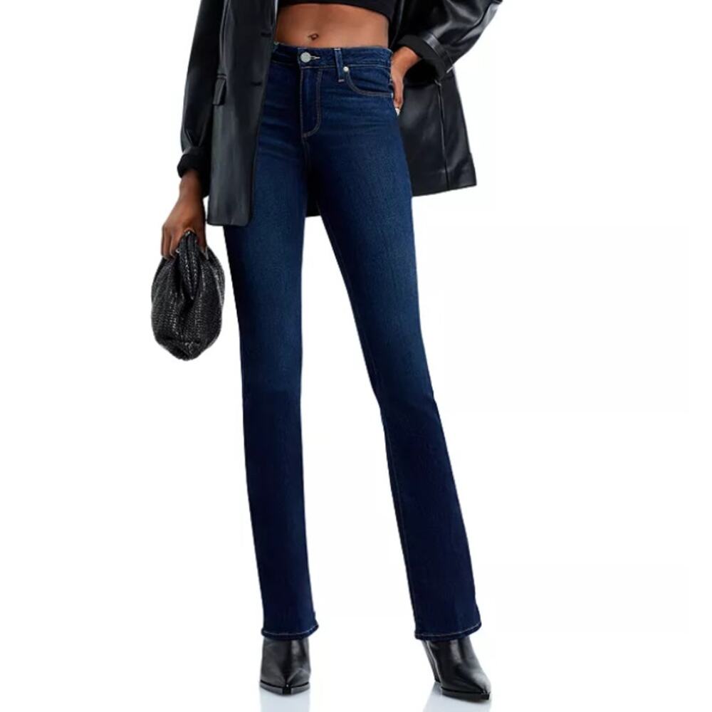 PAIGE Manhattan High Rise Bootcut Jeans Slim Fit Stretch Dark Wash Denim Size 31